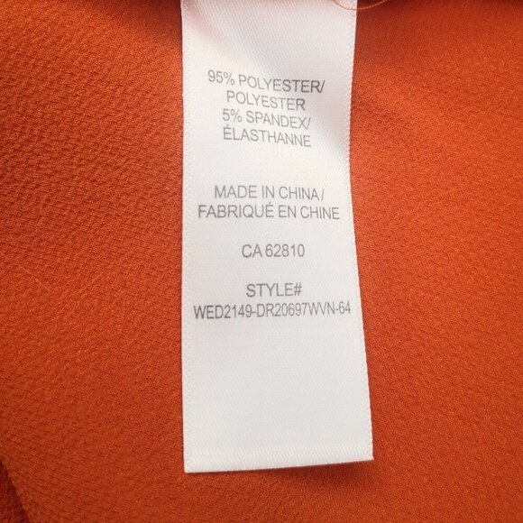 DR2 Ladies Size Small Orange Straight Fit Cap Sleeves V-neck w/ Tie Blouse - Picture 5 of 8